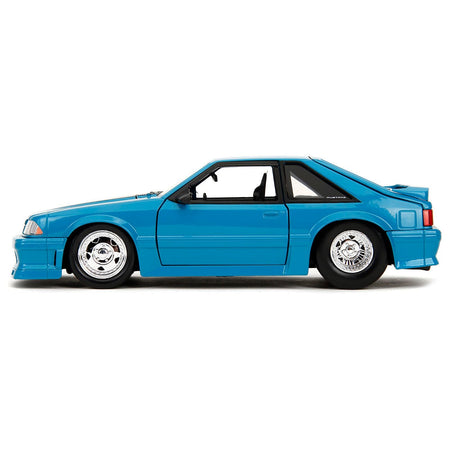 1989 Ford Mustang GT Blue with Black Hood Stripes "Fast & Furious" Series 1/24 Diecast Model Car by Jada - Jada - ModelCars.com