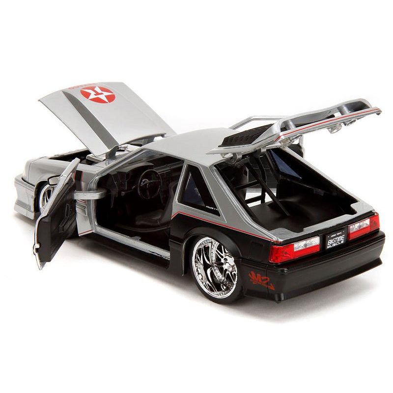 1989 Ford Mustang GT "Texaco" Silver Metallic and Matt Black "Bigtime Muscle" Series 1/24 Diecast Model Car by Jada - Jada - ModelCars.com