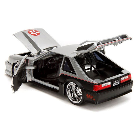 1989 Ford Mustang GT "Texaco" Silver Metallic and Matt Black "Bigtime Muscle" Series 1/24 Diecast Model Car by Jada - Jada - ModelCars.com