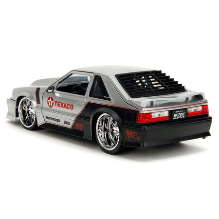 1989 Ford Mustang GT "Texaco" Silver Metallic and Matt Black "Bigtime Muscle" Series 1/24 Diecast Model Car by Jada-Jada-ModelCars.com