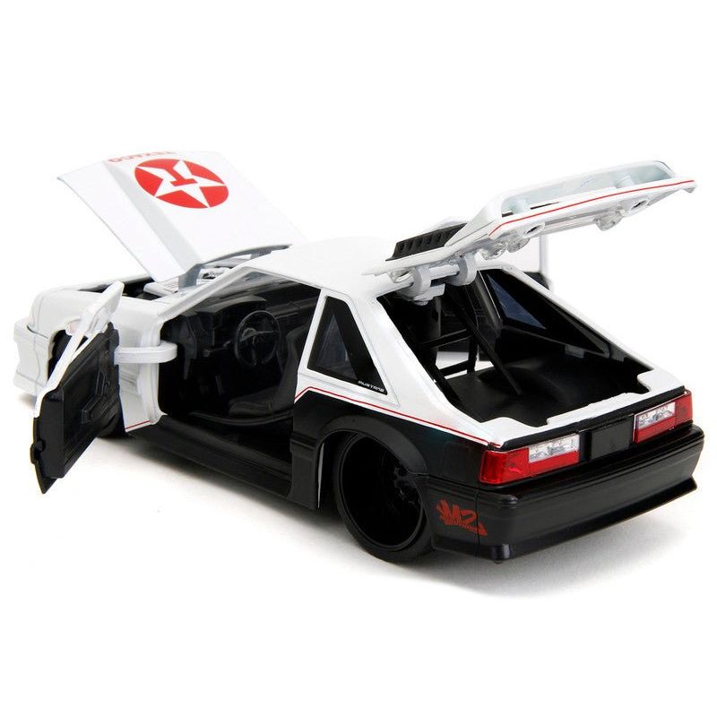 1989 Ford Mustang GT "Texaco" White and Matt Black with Graphics "Bigtime Muscle" Series 1/24 Diecast Model Car by Jada-Jada-ModelCars.com