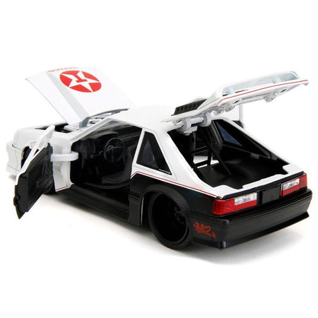1989 Ford Mustang GT "Texaco" White and Matt Black with Graphics "Bigtime Muscle" Series 1/24 Diecast Model Car by Jada-Jada-ModelCars.com