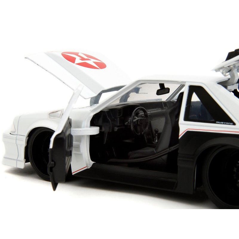 1989 Ford Mustang GT "Texaco" White and Matt Black with Graphics "Bigtime Muscle" Series 1/24 Diecast Model Car by Jada-Jada-ModelCars.com