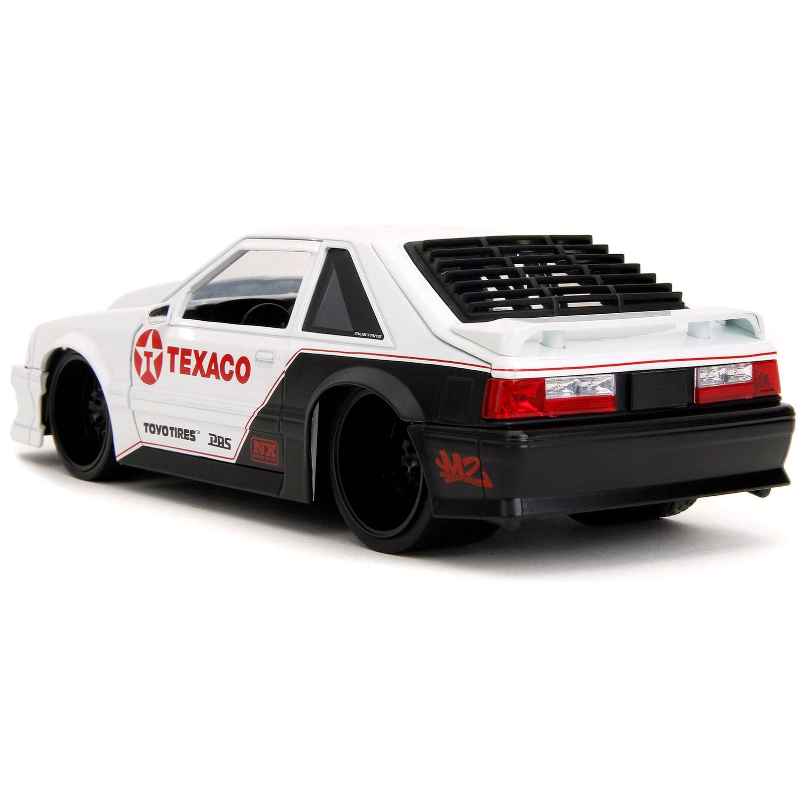 1989 Ford Mustang GT "Texaco" White and Matt Black with Graphics "Bigtime Muscle" Series 1/24 Diecast Model Car by Jada - Jada - ModelCars.com