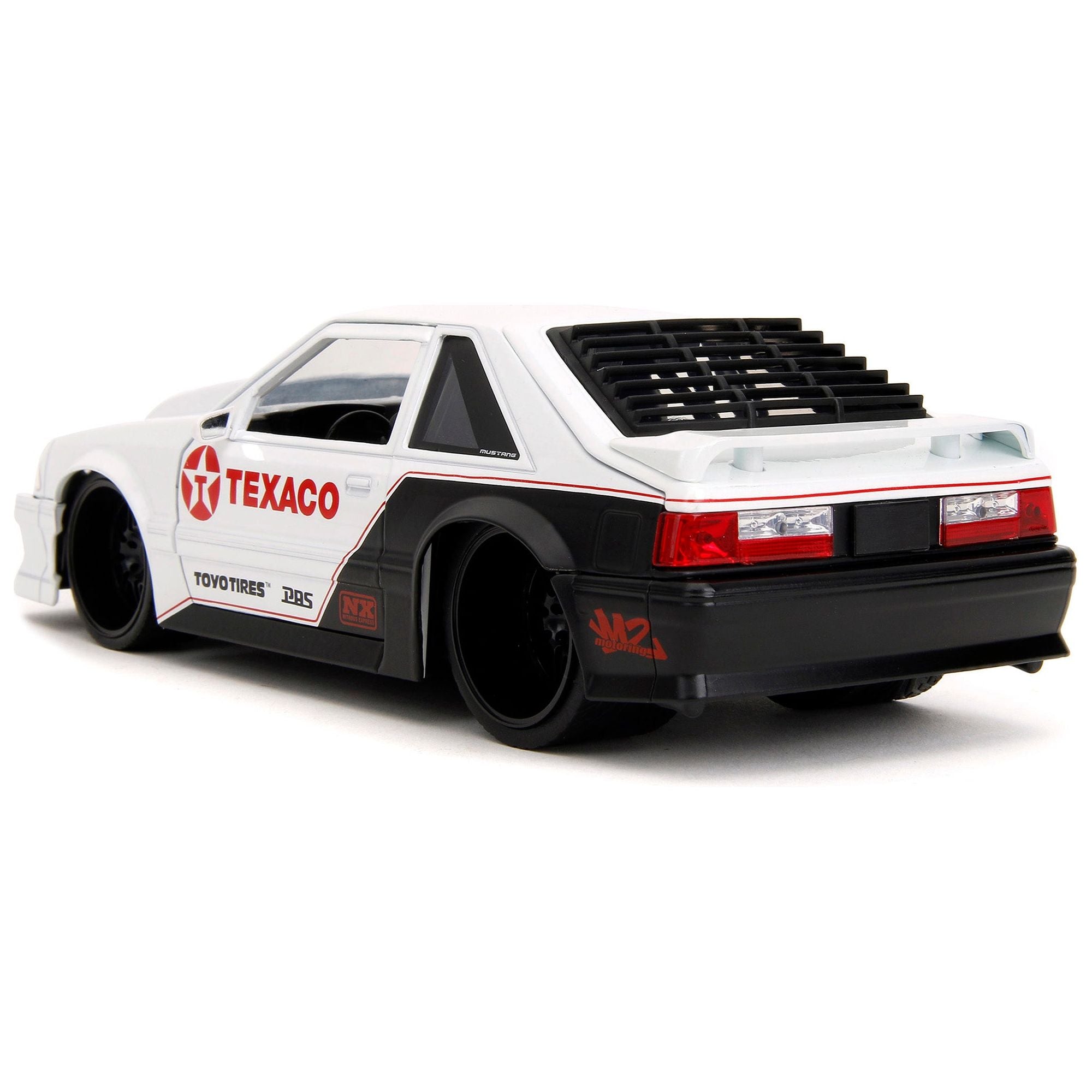 1989 Ford Mustang GT "Texaco" White and Matt Black with Graphics "Bigtime Muscle" Series 1/24 Diecast Model Car by Jada - Jada - ModelCars.com