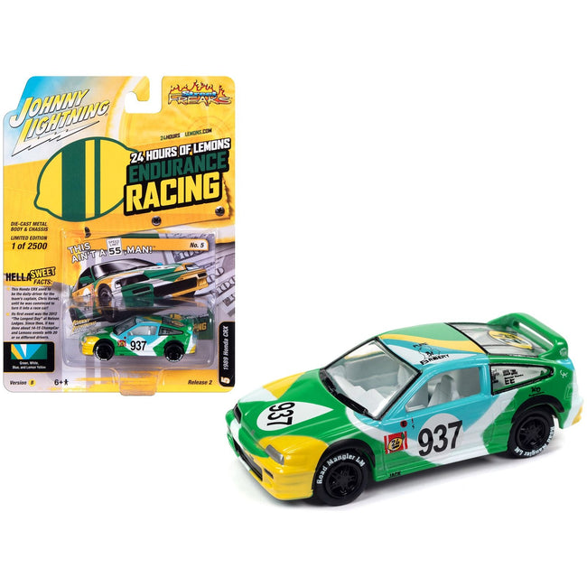 1989 Honda CRX 937 "This Ain't a 55 Man!" "24 Hours of Lemons Endurance Racing" Limited Edition to 2500 pieces Worldwide "Street Freaks" Series 1/64 Diecast Model Car by Johnny Lightning - Johnny Lightning - ModelCars.com