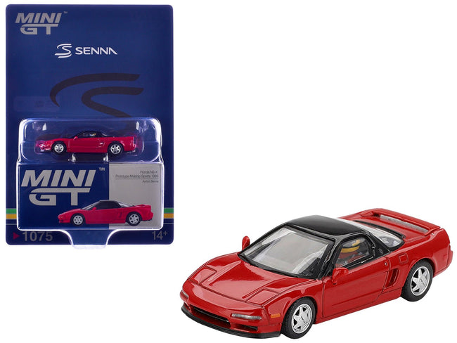 1989 Honda NS-X Prototype "Ayrton Senna - Midship Sports" Red with Black Top and Driver Figure Limited Edition 1/64 Diecast Model Car by Mini GT-Mini GT-ModelCars.com