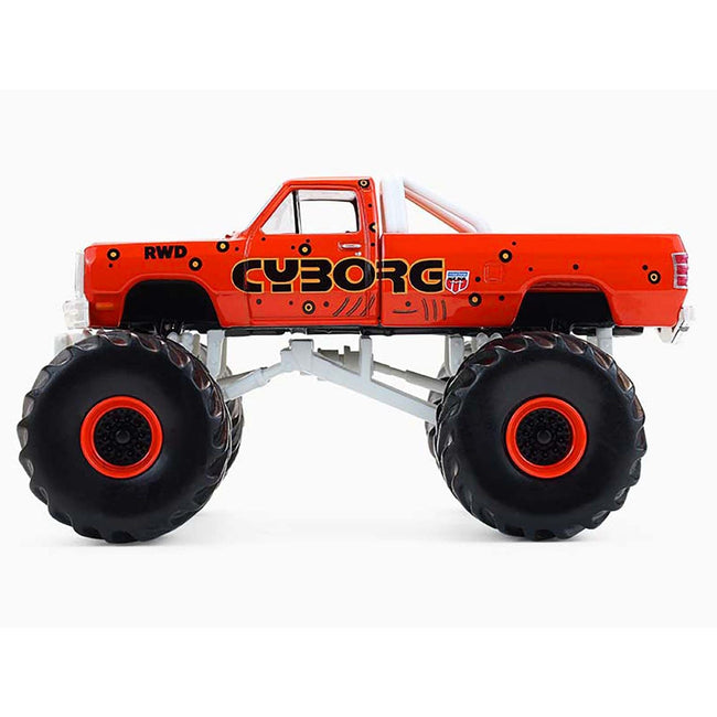 1990 Dodge Ram D250 Monster Truck "Cyborg" Red "Kings of Crunch" Series 16 1/64 Diecast Model Car by Greenlight-Greenlight-ModelCars.com