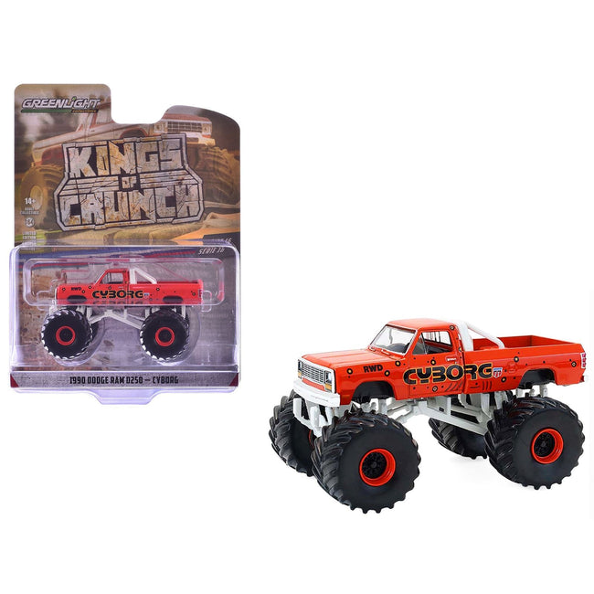 1990 Dodge Ram D250 Monster Truck "Cyborg" Red "Kings of Crunch" Series 16 1/64 Diecast Model Car by Greenlight-Greenlight-ModelCars.com
