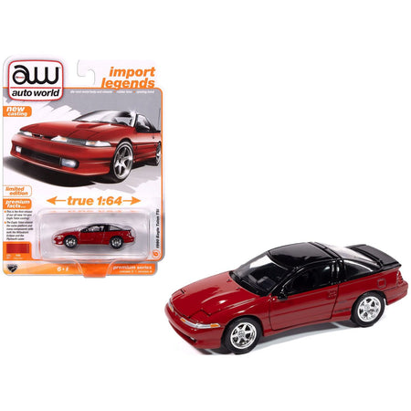 1990 Eagle Talon TSi Flash Red with Black Top and Sun Roof "Import Legends" Series 1/64 Diecast Model Car by Auto World - Autoworld - ModelCars.com
