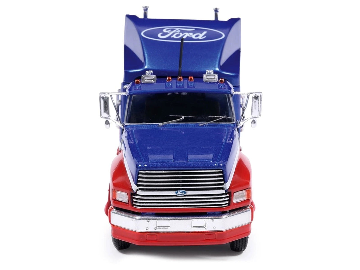 1990 Ford Aeromax Truck Tractor Blue Metallic and Red with White Stripes 1/64 Diecast Model Car by IXO Models-IXO-ModelCars.com