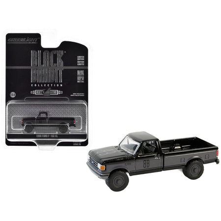 1990 Ford F - 150 XL Pickup Truck Black with Gray Sides "Black Bandit" Series 29 1/64 Diecast Model Car by Greenlight - Greenlight - ModelCars.com