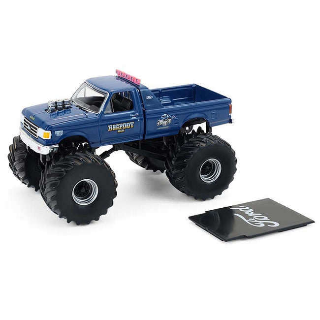 1990 Ford F-350 Monster Truck "Bigfoot #4" Blue "Kings of Crunch" Series 16 1/64 Diecast Model Car by Greenlight-Greenlight-ModelCars.com