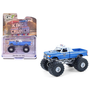 1990 Ford F-350 Monster Truck "NYPD (New York Police Department)" Blue with White Top "Kings of Crunch - Hot Pursuit" Special Edition 1/64 Diecast Model Car by Greenlight