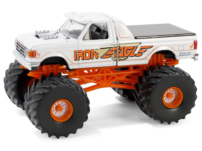 1990 Ford F-350 Monster Truck White "Iron Eagle" "Kings of Crunch" Series 15 1/64 Diecast Model Car by Greenlight-Greenlight-ModelCars.com