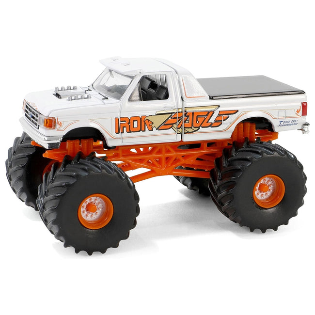 1990 Ford F-350 Monster Truck White "Iron Eagle" "Kings of Crunch" Series 15 1/64 Diecast Model Car by Greenlight-Greenlight-ModelCars.com