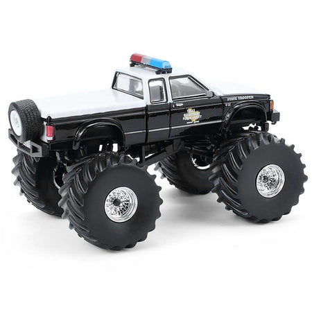 1990 GMC S-15 Monster Truck "Texas Department of Public Safety" Black and White "Kings of Crunch - Hot Pursuit" Special Edition 1/64 Diecast Model Car by Greenlight-Greenlight-ModelCars.com