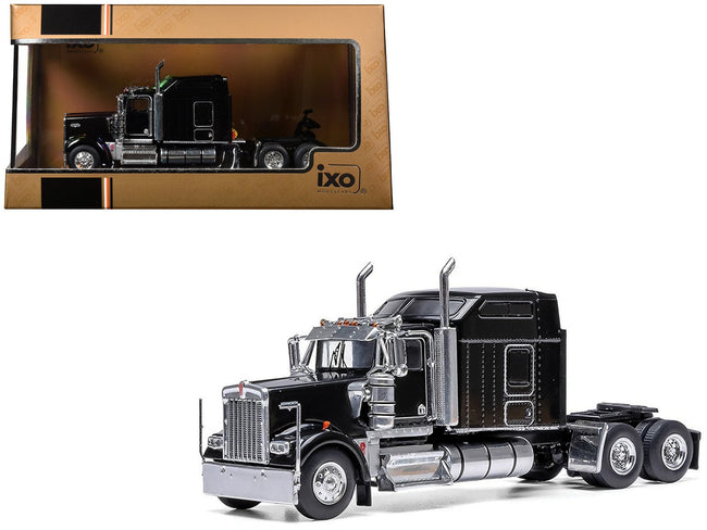 1990 Kenworth W900 Truck Tractor Black 1/64 Diecast Model by IXO Models-IXO-ModelCars.com