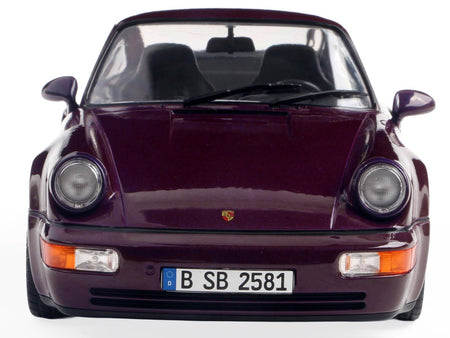 1990 Porsche 911 (964) Turbo Violet Blue Metallic 1/18 Diecast Model Car by Solido-Solido-ModelCars.com