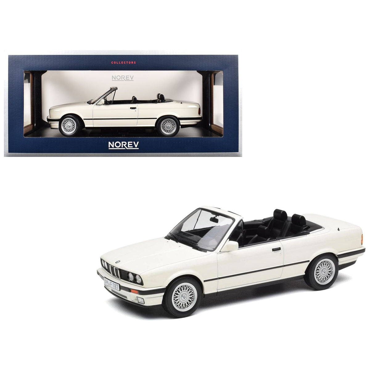 1991 BMW 325i Cabriolet Alpine White 1/18 Diecast Model Car by Norev-Norev-ModelCars.com