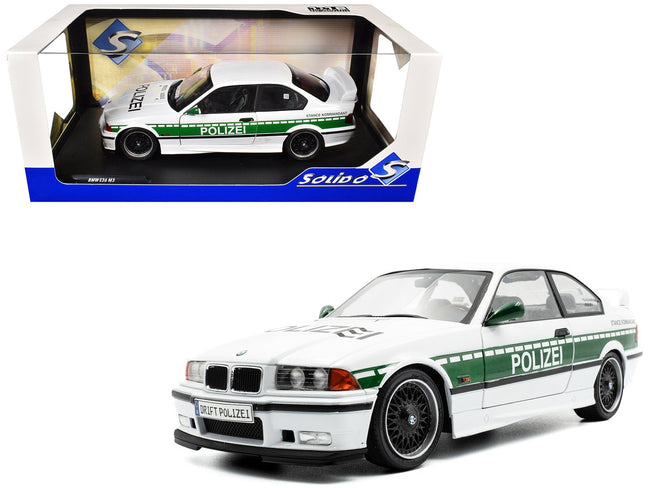1991 BMW E36 M3 Custom "Drift Polizei" White with Green Stripes 1/18 Diecast Model Car by Solido-Solido-ModelCars.com