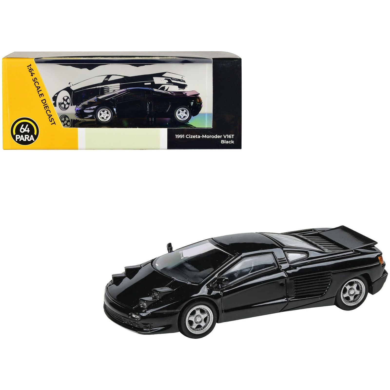 1991 Cizeta V16T Black 1/64 Diecast Model Car by Paragon Models - Paragon - ModelCars.com