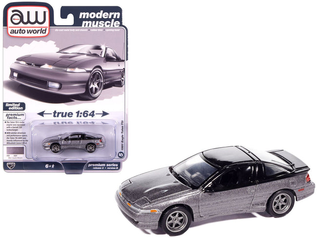 1991 Eagle Talon TSi Medium Quartz Metallic with Black Top "Modern Muscle" Series 1/64 Diecast Model Car by Auto World-Autoworld-ModelCars.com