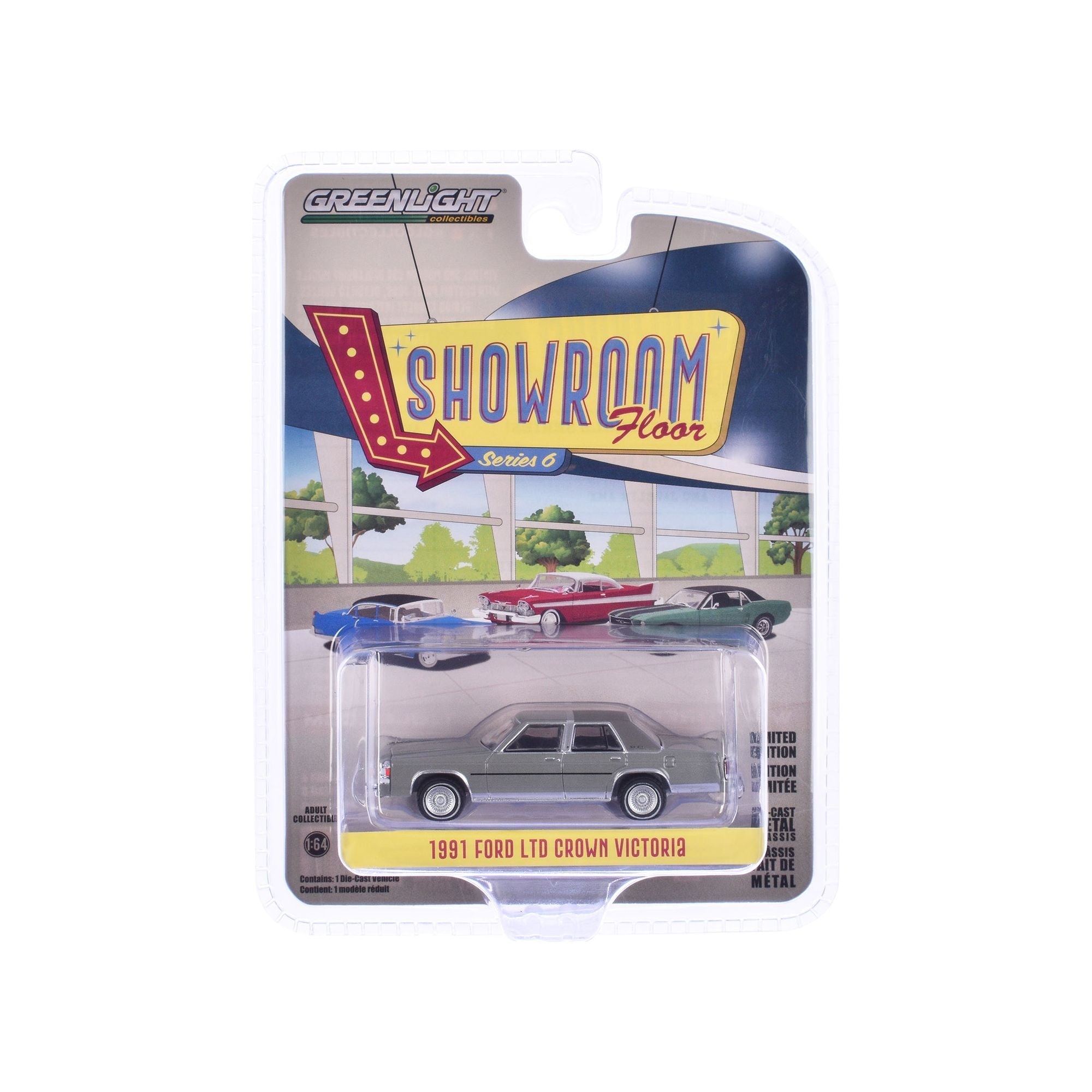 1991 Ford LTD Crown Victoria Light Titanium Metallic "Showroom Floor" Series 6 1/64 Diecast Model Car by Greenlight - Greenlight - ModelCars.com