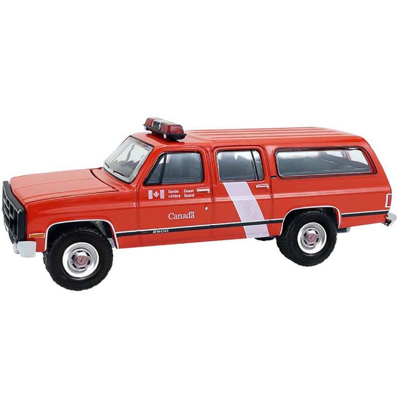 1991 GMC Suburban "Canada Coast Guard" Red with White Stripes "Hot Pursuit - Canada Special Edition" Series 1/64 Diecast Model Car by Greenlight-Greenlight-ModelCars.com