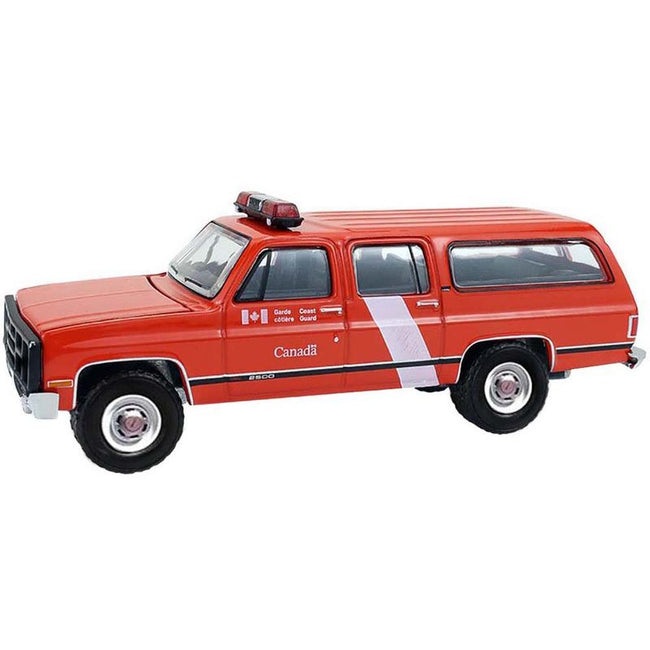 1991 GMC Suburban "Canada Coast Guard" Red with White Stripes "Hot Pursuit - Canada Special Edition" Series 1/64 Diecast Model Car by Greenlight-Greenlight-ModelCars.com