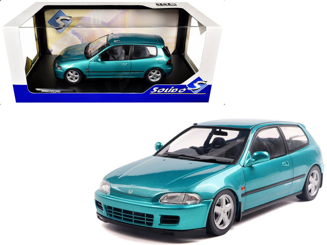 1991 Honda Civic (EG6) RHD (Right Hand Drive) Aztec Green Metallic 1/18 Diecast Model Car by Solido-Solido-ModelCars.com