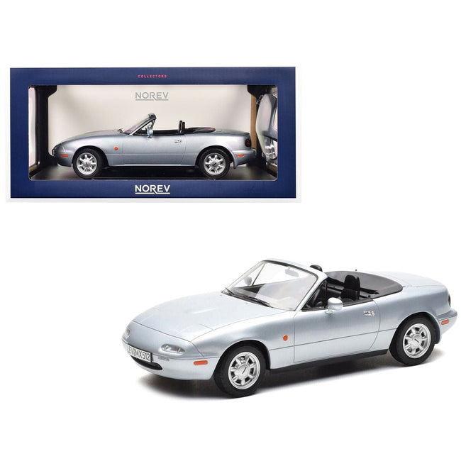 1991 Mazda MX-5 Convertible Silver Metallic 1/18 Diecast Model Car by Norev-Norev-ModelCars.com