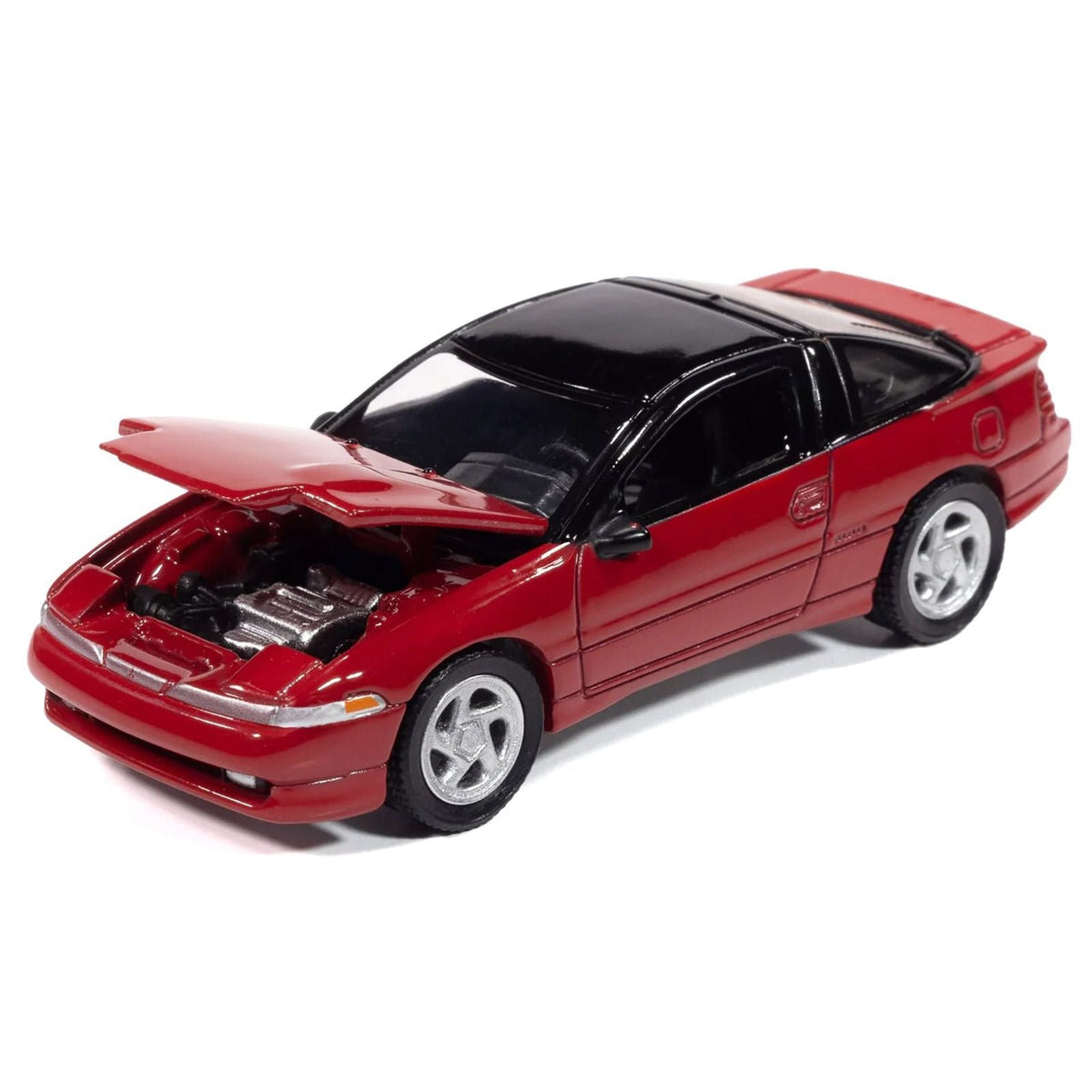1991 Mitsubishi Eclipse GSX Maranello Red with Black Top "Import Legends" Series 1/64 Diecast Model Car by Auto World-Autoworld-ModelCars.com