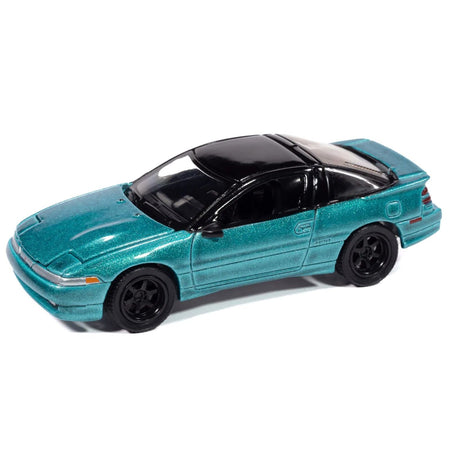 1991 Mitsubishi Eclipse GSX Tennessee Blue Metallic with Black Top "Import Legends" Series 1/64 Diecast Model Car by Auto World - Autoworld - ModelCars.com