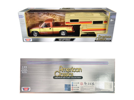1992 Chevrolet 454 SS Pickup Truck Copper Metallic with Beige Sides with Camper Shell "American Classics" Series 1/24 Diecast Model Car by Motormax-Motormax-ModelCars.com