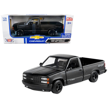 1992 Chevrolet 454 SS Pickup Truck Matt Black 1/24 Diecast Model Car by Motormax - Motormax - ModelCars.com