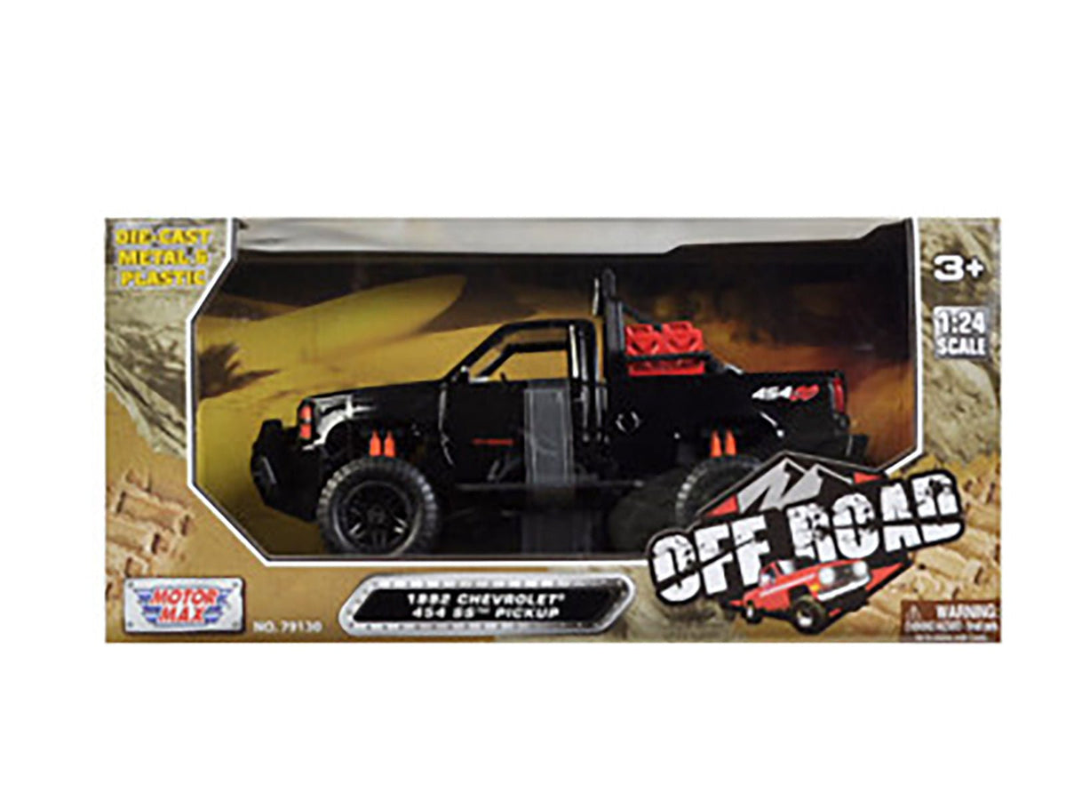 1992 Chevrolet 454 SS Pickup Truck Off Road Black 1/24 Diecast Model by Motormax-Motormax-ModelCars.com
