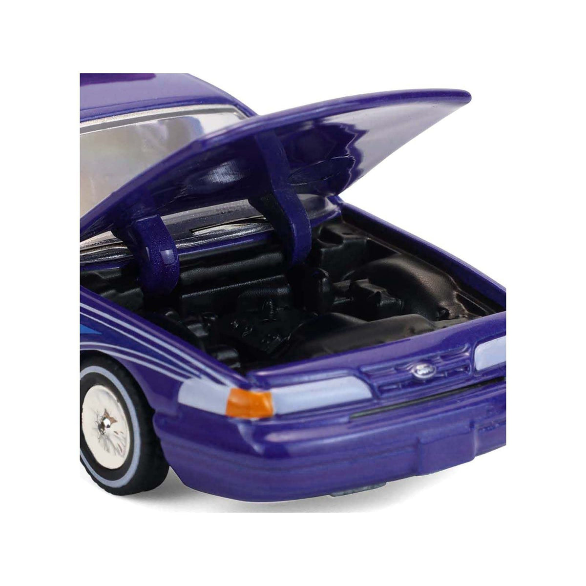 1992 Ford Crown Victoria Lowrider Blue with Graphics and Lightbar "California Lowriders" Series 7 1/64 Diecast Model Car by Greenlight-Greenlight-ModelCars.com