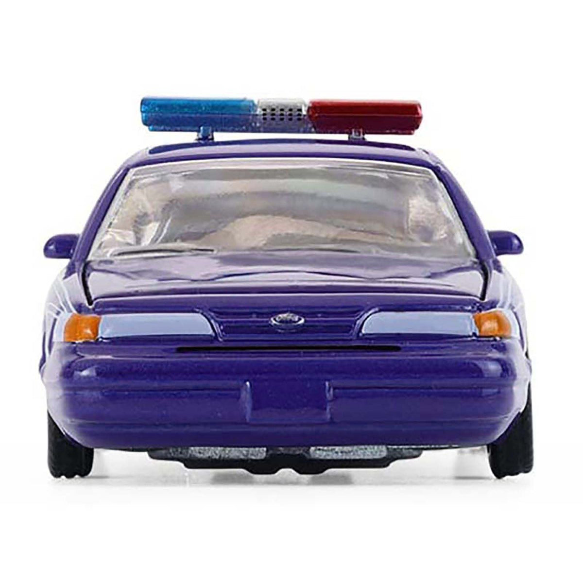 1992 Ford Crown Victoria Lowrider Blue with Graphics and Lightbar "California Lowriders" Series 7 1/64 Diecast Model Car by Greenlight-Greenlight-ModelCars.com