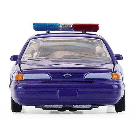 1992 Ford Crown Victoria Lowrider Blue with Graphics and Lightbar "California Lowriders" Series 7 1/64 Diecast Model Car by Greenlight-Greenlight-ModelCars.com