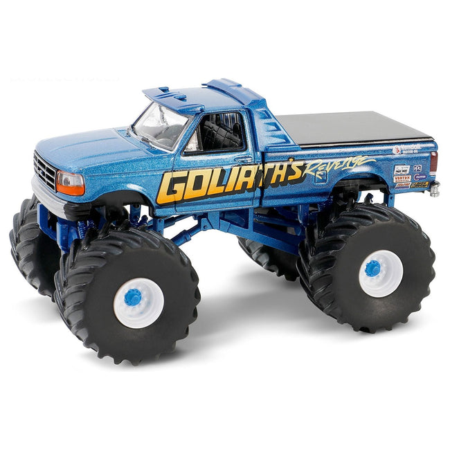 1992 Ford F - 250 Monster Truck Blue Metallic "Goliath’s Revenge" "Kings of Crunch" Series 15 1/64 Diecast Model Car by Greenlight - Greenlight - ModelCars.com