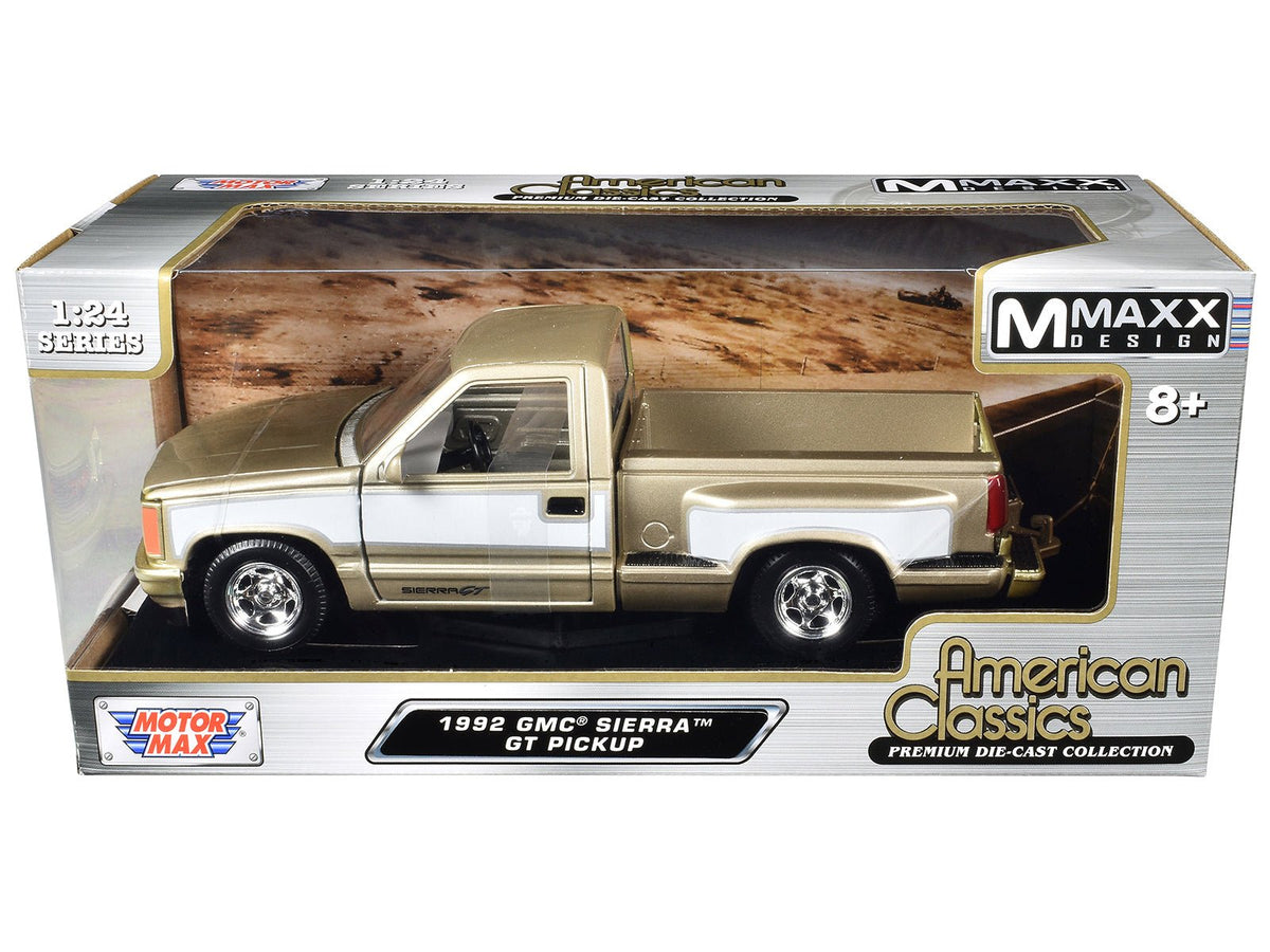 1992 GMC Sierra GT Pickup Truck Gold Metallic with White Sides "American Classics" Series 1/24 Diecast Model Car by Motormax-Motormax-ModelCars.com