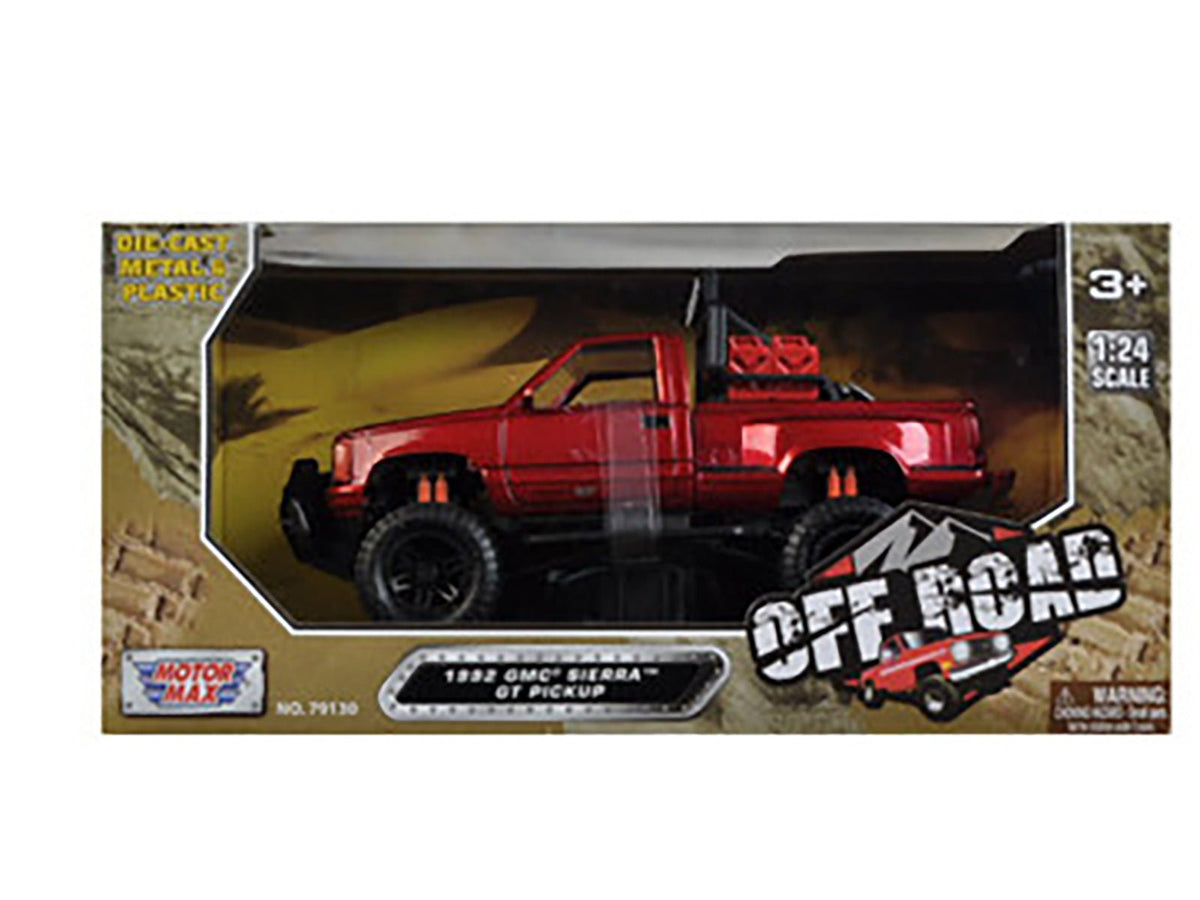 1992 GMC Sierra GT Pickup Truck Off Road Red 1/24 Diecast Model by Motormax-Motormax-ModelCars.com