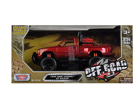 1992 GMC Sierra GT Pickup Truck Off Road Red 1/24 Diecast Model by Motormax-Motormax-ModelCars.com