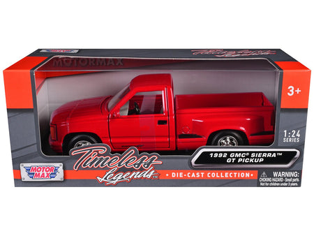 1992 GMC Sierra GT Red Pickup Truck 1/24 Diecast Model by Motormax-Motormax-ModelCars.com