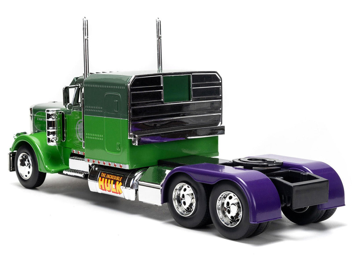 1992 Peterbilt 379 Truck Tractor Green Two-Tone and Purple "The Incredible Hulk" "Marvel Avengers" Series Diecast Model by Jada-Jada-ModelCars.com