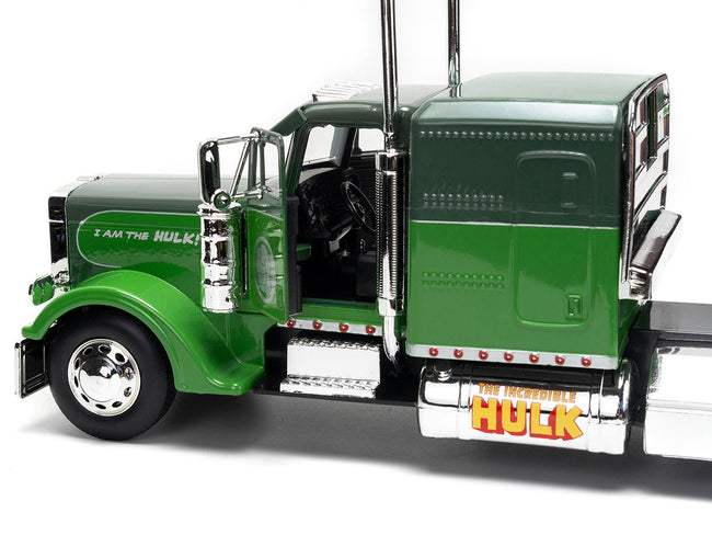 1992 Peterbilt 379 Truck Tractor Green Two-Tone and Purple "The Incredible Hulk" "Marvel Avengers" Series Diecast Model by Jada-Jada-ModelCars.com