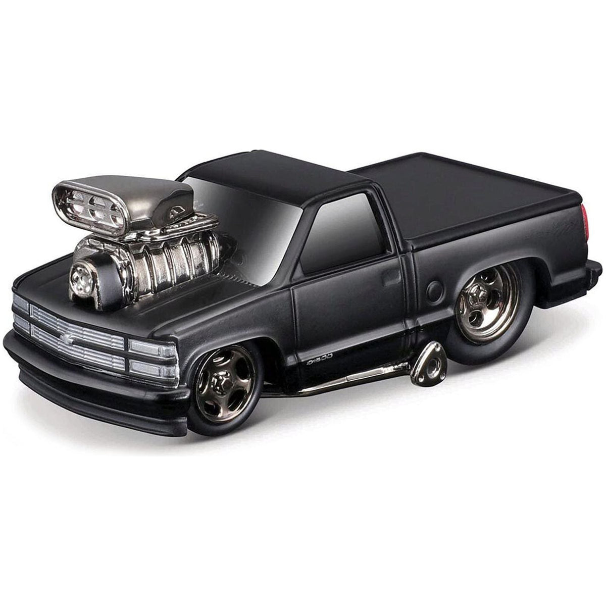 1993 Chevrolet 454 SS Pickup Truck Matt Black "Blackout Edition" 1/64 Diecast Model by Muscle Machines-Muscle Machines-ModelCars.com