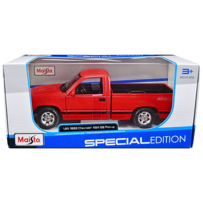 1993 Chevrolet 454 SS Pickup Truck Red 1/24 Diecast Model Car by Maisto - Maisto - ModelCars.com