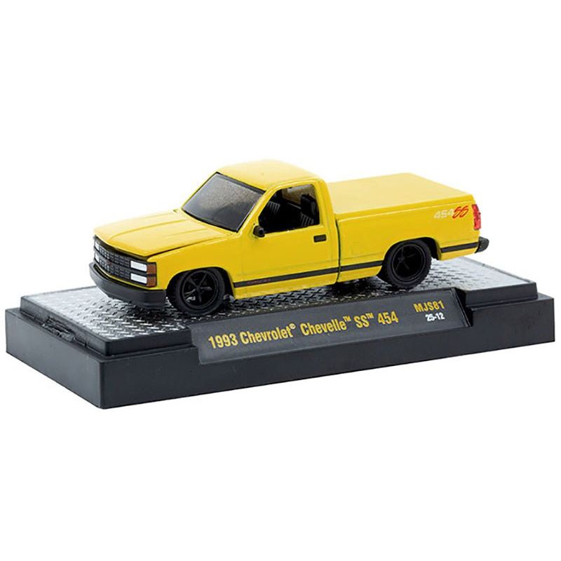 1993 Chevrolet SS 454 Pickup Truck Yellow Limited Edition to 7920 pieces Worldwide 1/64 Diecast Model Car by M2 Machines-M2-ModelCars.com